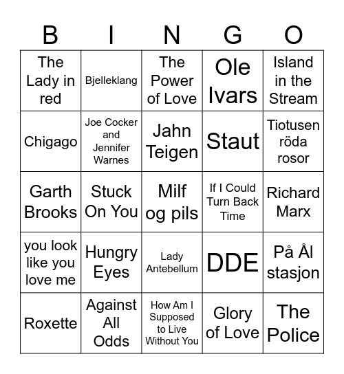 TRINE  50 ÅR Bingo Card