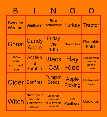 HARVEST Bingo Card
