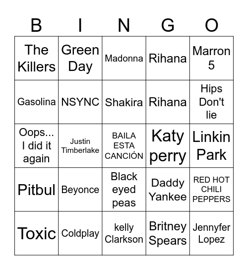 "De Repente 30 años.. Bingo musical de Jose Bollati Bingo Card