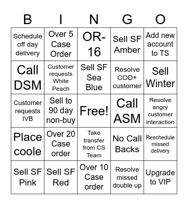 ISM Bingo Card