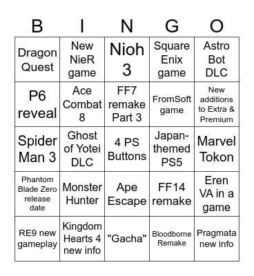 State of Play 11.11.25 Bingo Card