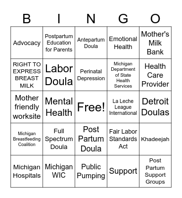 Michigan Bingo Card