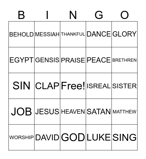 BROTHER/SISTER FELLOWSHIP Bingo Card