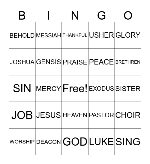 BROTHER/SISTER FELLOWSHIP Bingo Card