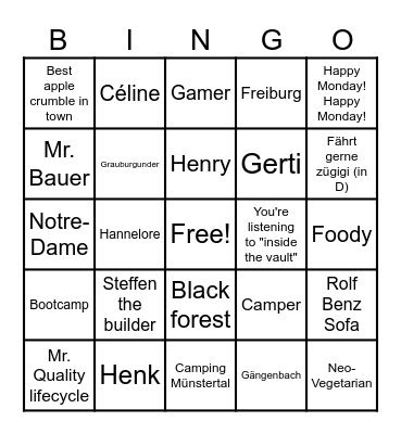 Steffens Bingo Card