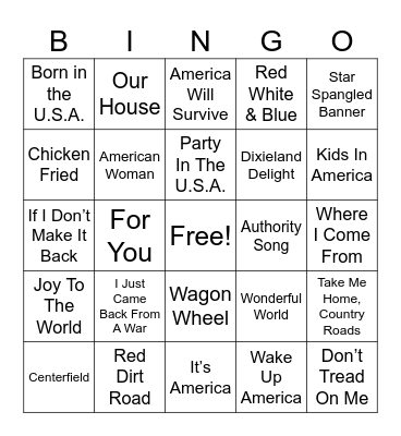 Veterans Day 2025 Bingo Card