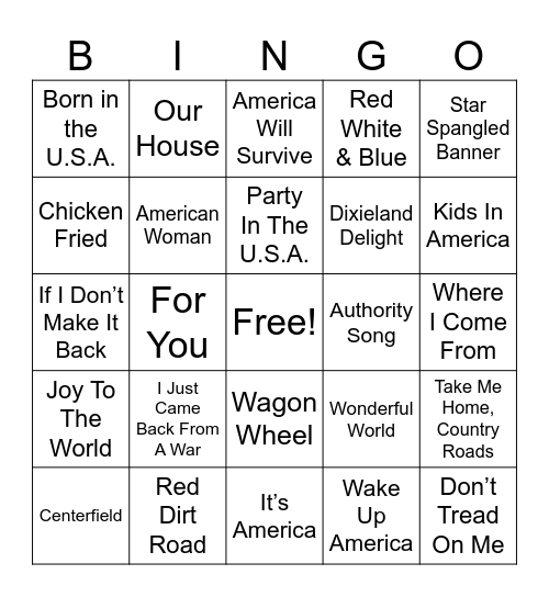 Veterans Day 2025 Bingo Card