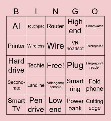 Technology Bingo Card