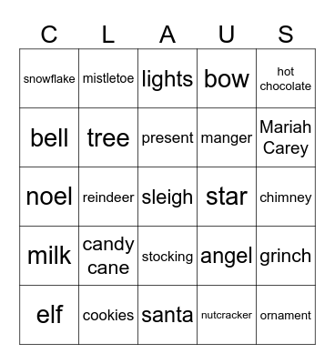 CLAUS Bingo Card