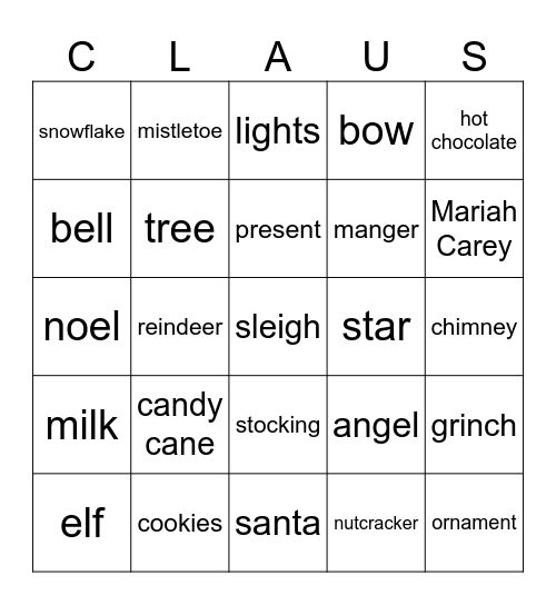 CLAUS Bingo Card