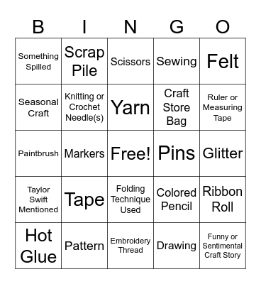 Craft Bingo Card