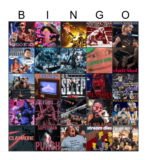 Survivor Series: WarGames Bingo Card