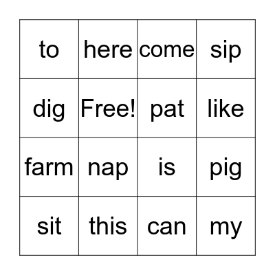 This Pig Bingo Card