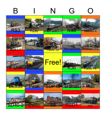 Railroads I would like to find a job one day Bingo Card