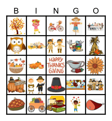 Thanksgiving Bingo Card