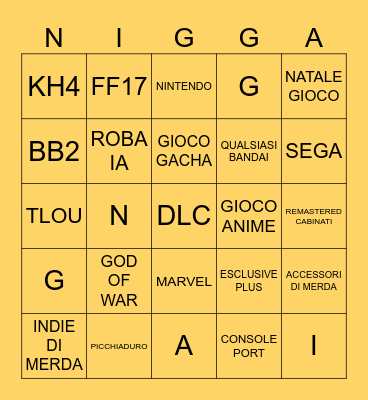 State Of Play Bingo Card