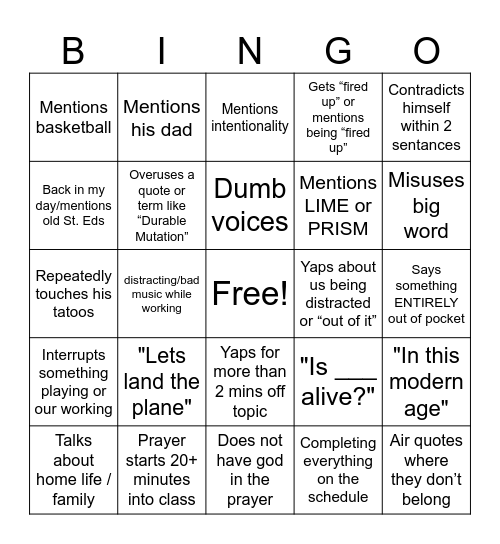 Murban Bingo Card