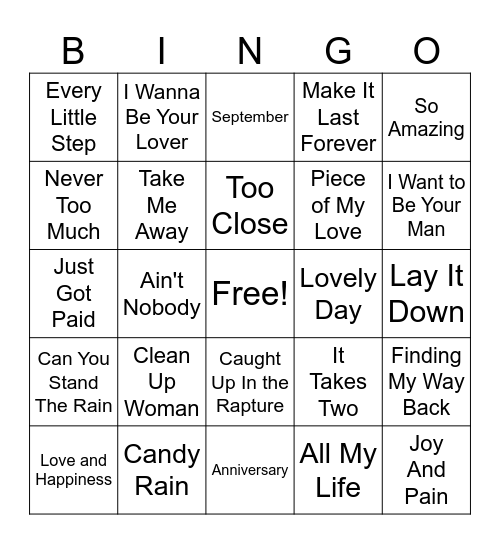 Clean Up Music Bingo Card