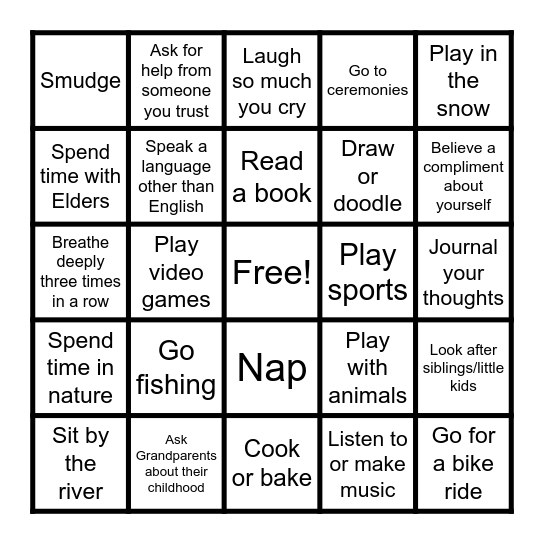 WELLNESS BINGO Card