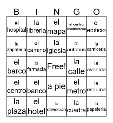la ciudad Bingo Card