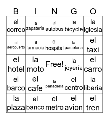 la ciudad  Bingo Card