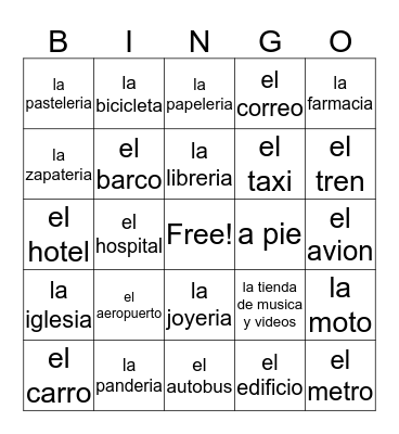 la ciudad Bingo Card