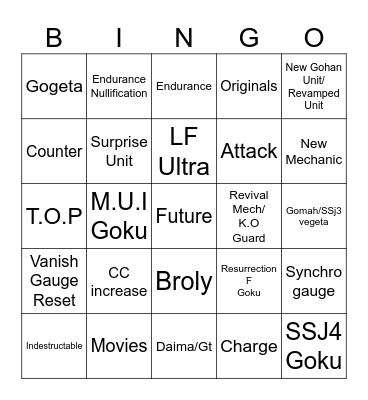 Legends Fest Bingo Card
