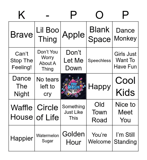 POP Music Bingo Card