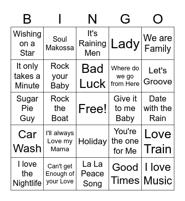 Disco game 3 Bingo Card