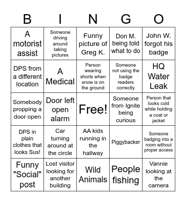 DPS BINGO Card