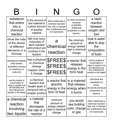 Science Bingo 5 2 Bingo Card