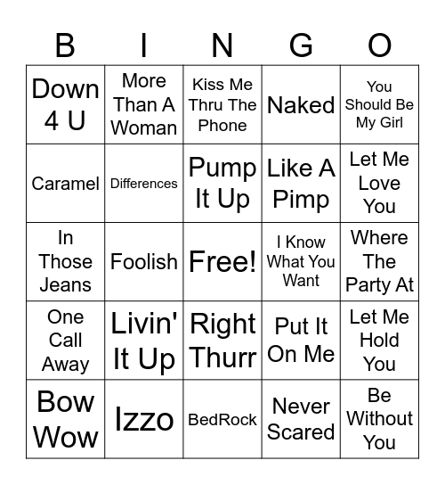 A Ride back to the 2000's Bingo Card