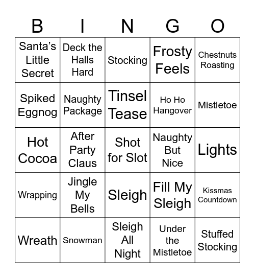 Holiday Bingo Card