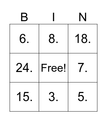 BINGO MUSICAL Bingo Card