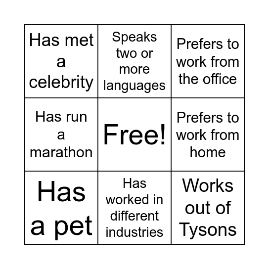 Ascend IAG Bingo Card