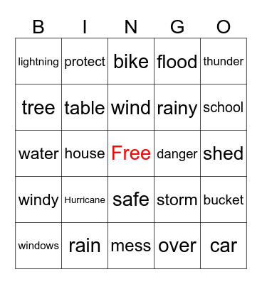 Hurricane Scrapbook  Bingo Card
