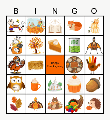 Gravel Hill Thanksgiving Bingo Card
