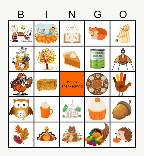 Gravel Hill Thanksgiving Bingo Card