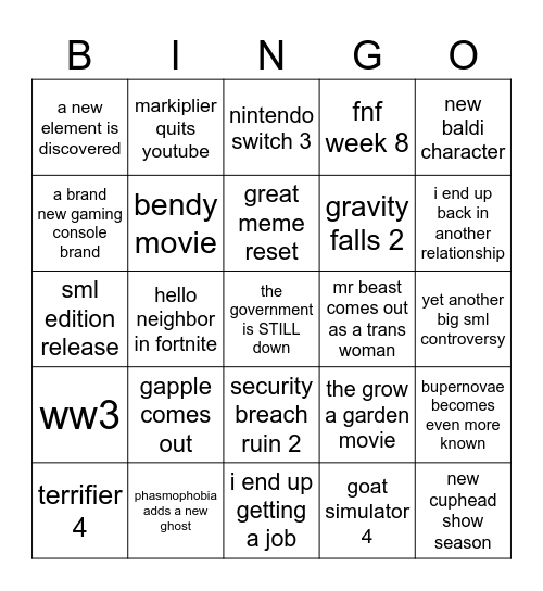 the 2026 bingo Card