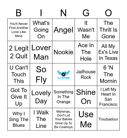 Famous Military Singers Bingo Card