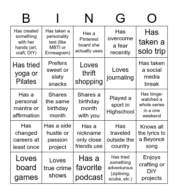 Find the Guest Bingo Card