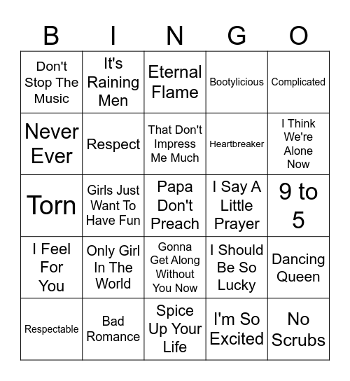 Ladies Night Bingo Card