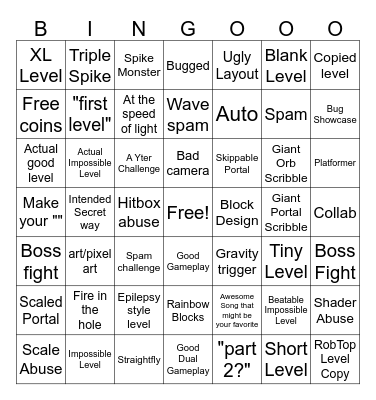 HUGE Recent Tab Bingo Card
