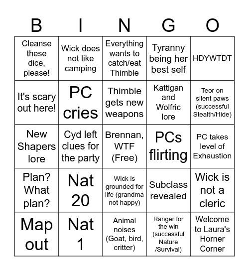 C4E6 Bingo Card