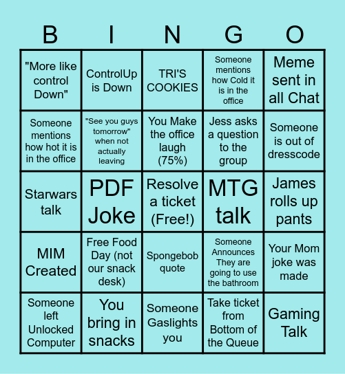 M&M IT Bingo Card Bingo Card