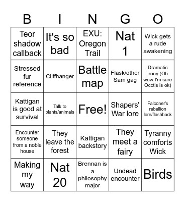 CR4 E6 - Soldiers Bingo Card