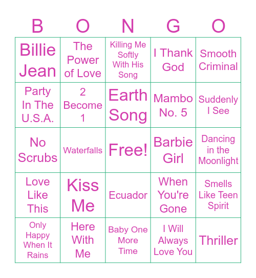 BONGO LOCO Bingo Card