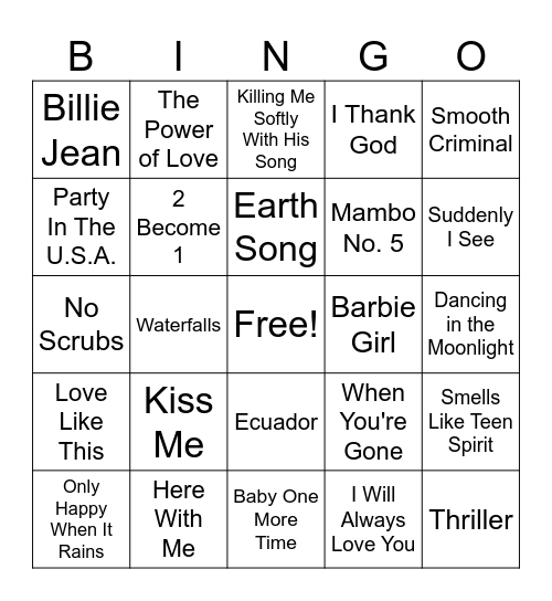 BONGO LOCO!!! Bingo Card