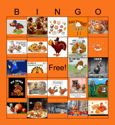 thanksgiving Bingo Card