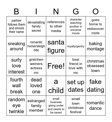 bad christmas movie bingo time Bingo Card